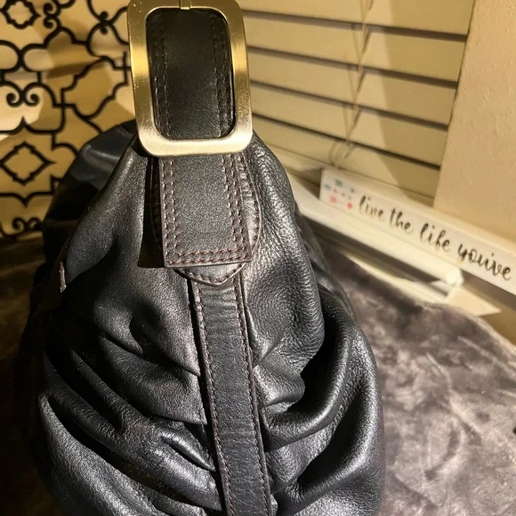 Cole Haan Rouched Hobo Bag - Black Leather - no call-outs - Picture 14 of 14